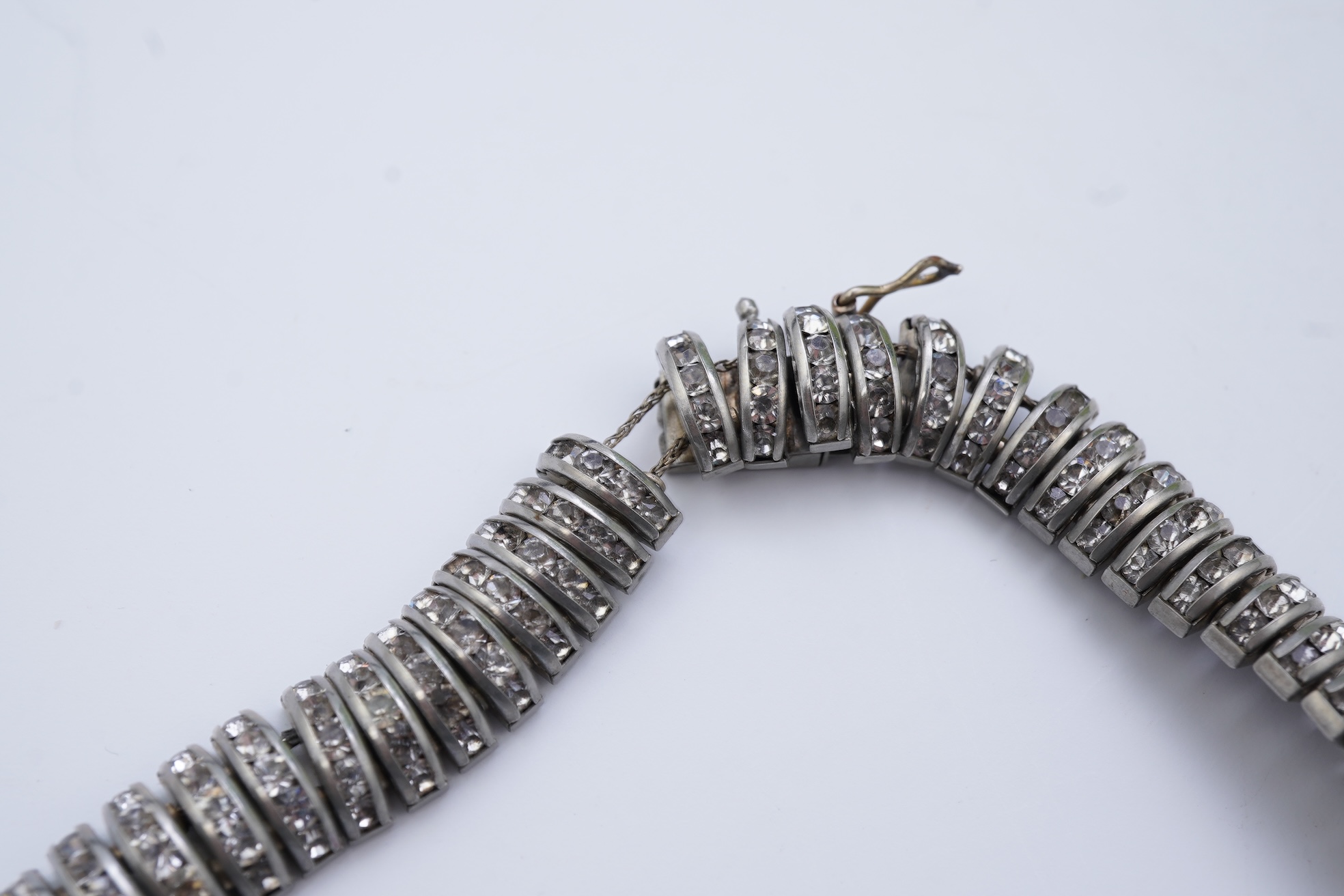 Two Art Deco paste necklaces, mid 20th century